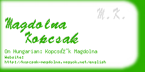 magdolna kopcsak business card